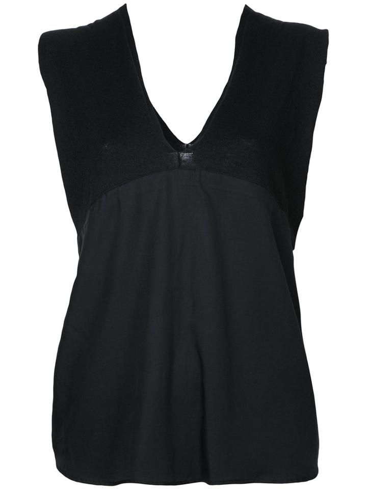 Astraet - V-neck Knit Tank Top - Women - Hemp - One Size, Black, Hemp