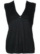 Astraet - V-neck Knit Tank Top - Women - Hemp - One Size, Black, Hemp