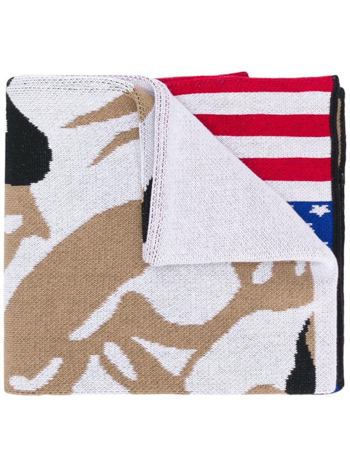 Gosha Rubchinskiy Jacquard Knitted Scarf - Blue