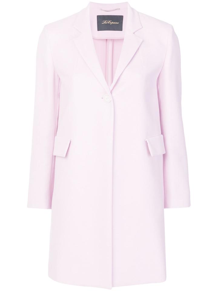 Les Copains Single Breasted Coat - Pink & Purple