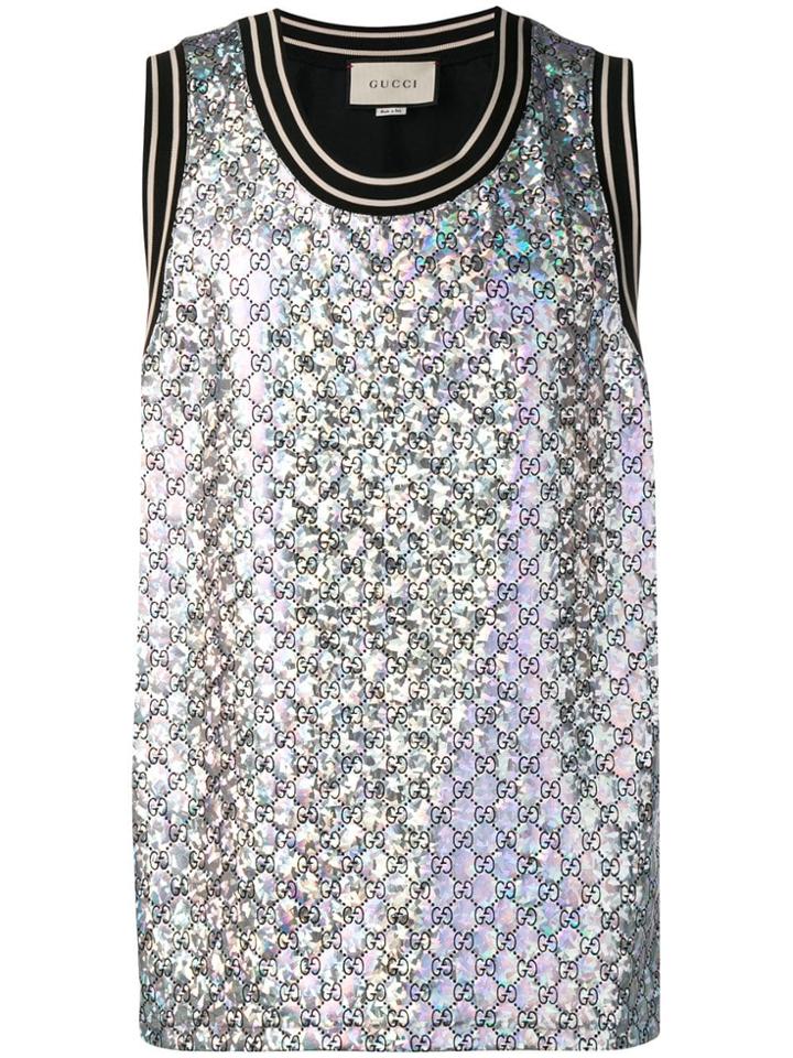 Gucci Quilted Gg Tank-top - Metallic