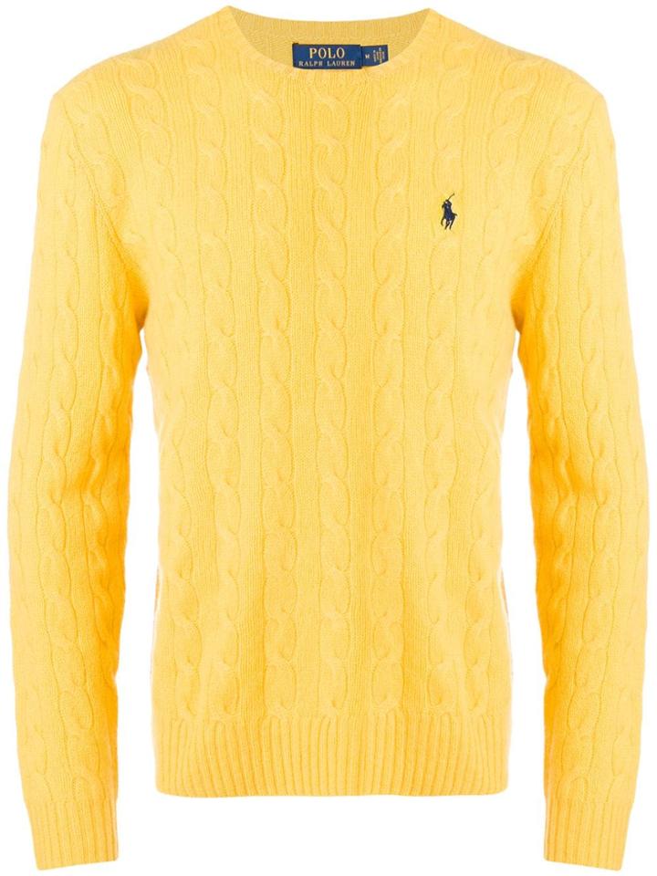 Polo Ralph Lauren Contrast Logo Jumper - Yellow & Orange