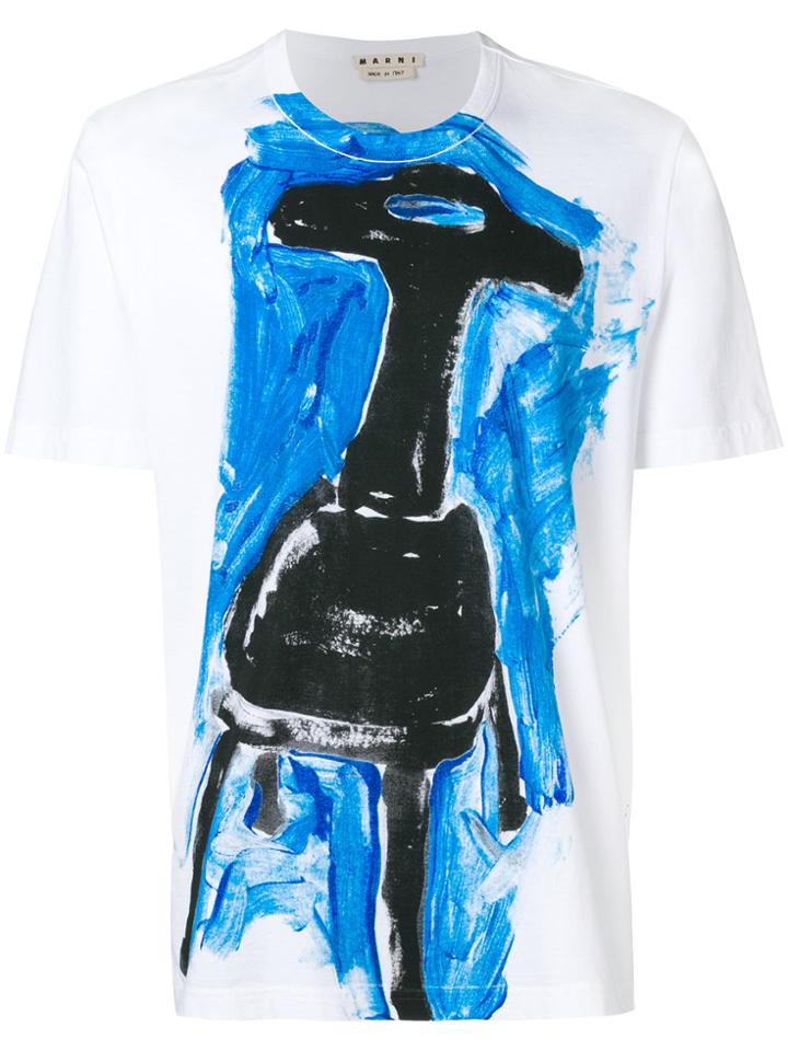 Marni Printed Crew Neck T-shirt - White