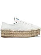 Prada 40 Platform Espadrilles - White