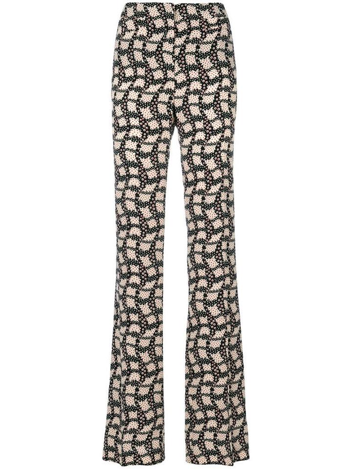 Prada Printed High-waisted Trousers - Black