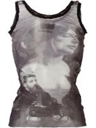 Jean Paul Gaultier Vintage Sheer Printed Tank Top - Grey
