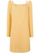 See By Chloé Cut Out Shoulder Dress - Yellow & Orange