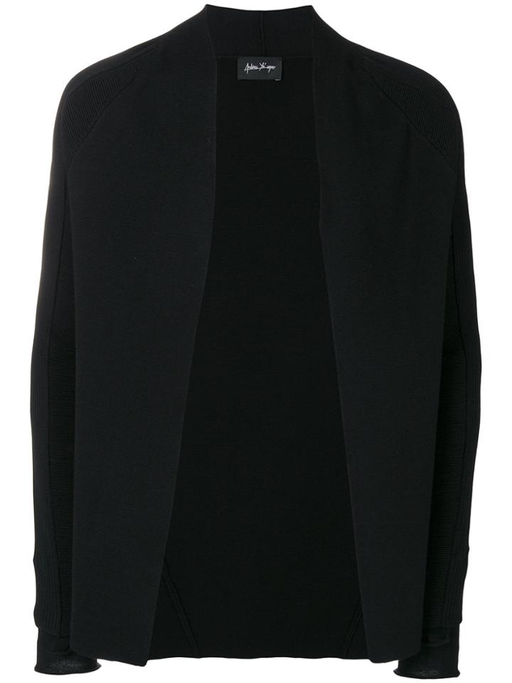 Andrea Ya'aqov Ribbed Detail Cardigan - Black