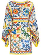 Dolce & Gabbana Silk Maiolica Print Dress - Multicolour