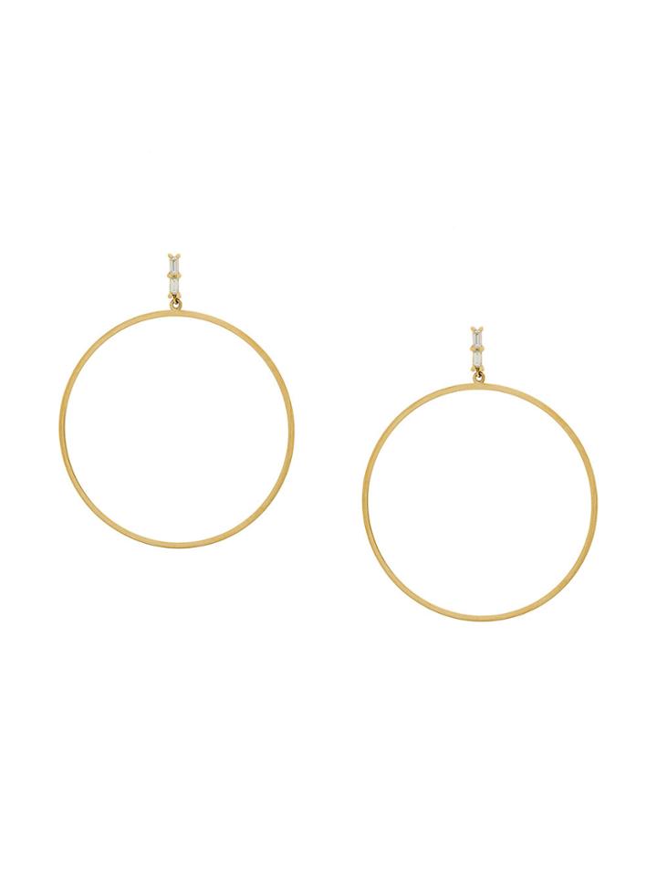 Ileana Makri Baguette Bar Hoop Earrings - Metallic