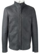 Salvatore Santoro Shearling Bomber Jacket, Men's, Size: 54, Grey, Leather
