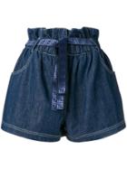 Fendi Paper Bag Waist Denim Shorts - Blue