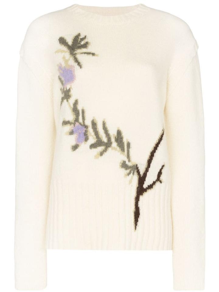 Jacquemus Romarin Floral-intarsia Jumper - White