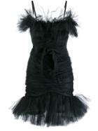 Brognano Strapless Ruffle Tulle Dress - Black