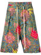 Vivienne Westwood Samurai Print Bermuda Shorts - Blue