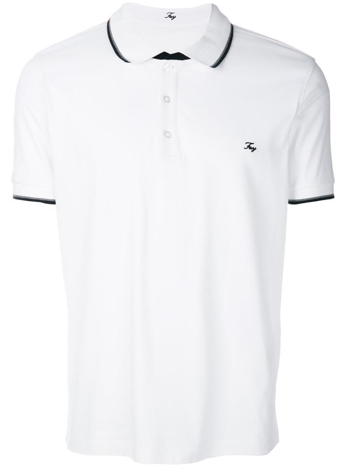 Fay Stretch Logo Polo Shirt - White
