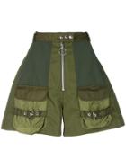 Marques'almeida High-waist Military Shorts - Green