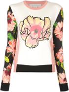 Stella Mccartney Flower Intarsia Sweater, Women's, Size: 40, White, Virgin Wool