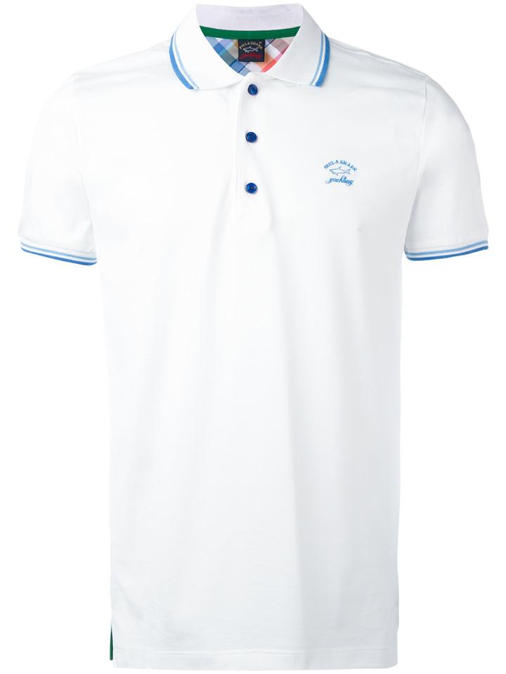Paul & Shark Logo Embroidered Polo Shirt, Men's, Size: Xl, White, Cotton