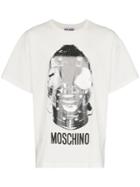 Moschino Mask And Logo Print Cotton T-shirt - White