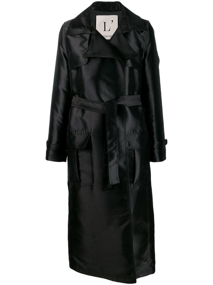 L'autre Chose Long Belted Trench Coat - Black
