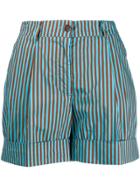 P.a.r.o.s.h. Striped Mini Shorts - Blue