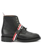 Thom Browne Striped Strap Brogue Boots