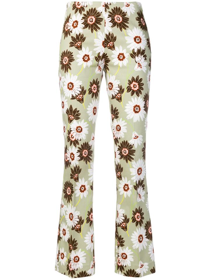 Meme Floral Print Trousers - Green