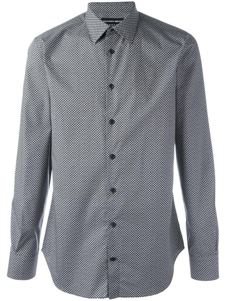 Alexander Mcqueen Mini Skull Spot Print Shirt, Men's, Size: 15 1/2, Cotton