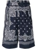 Sacai Bandana Print Shorts - Blue