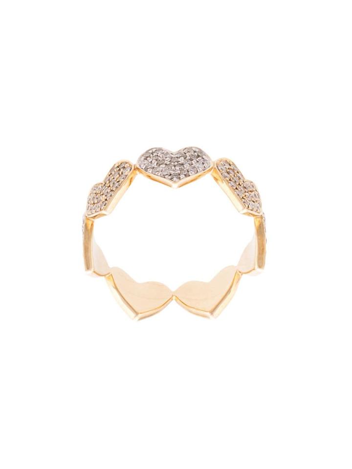 Sydney Evan 14kt Yellow Gold Large Diamond Heart Eternity Ring