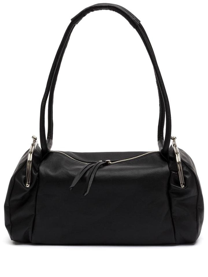 Yohji Yamamoto Zip Top Shoulder Bag - Black