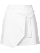 Halston Heritage Wrap Detail Skirt, Women's, Size: 6, White, Polyester/viscose/spandex/elastane
