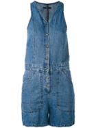 J Brand - Denim Playsuit - Women - Cotton/linen/flax - S, Blue, Cotton/linen/flax