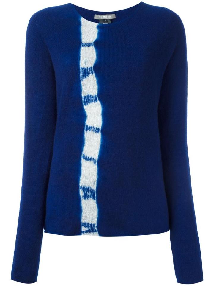 Suzusan Round Neck Jumper, Women's, Size: Medium, Blue, Cashmere