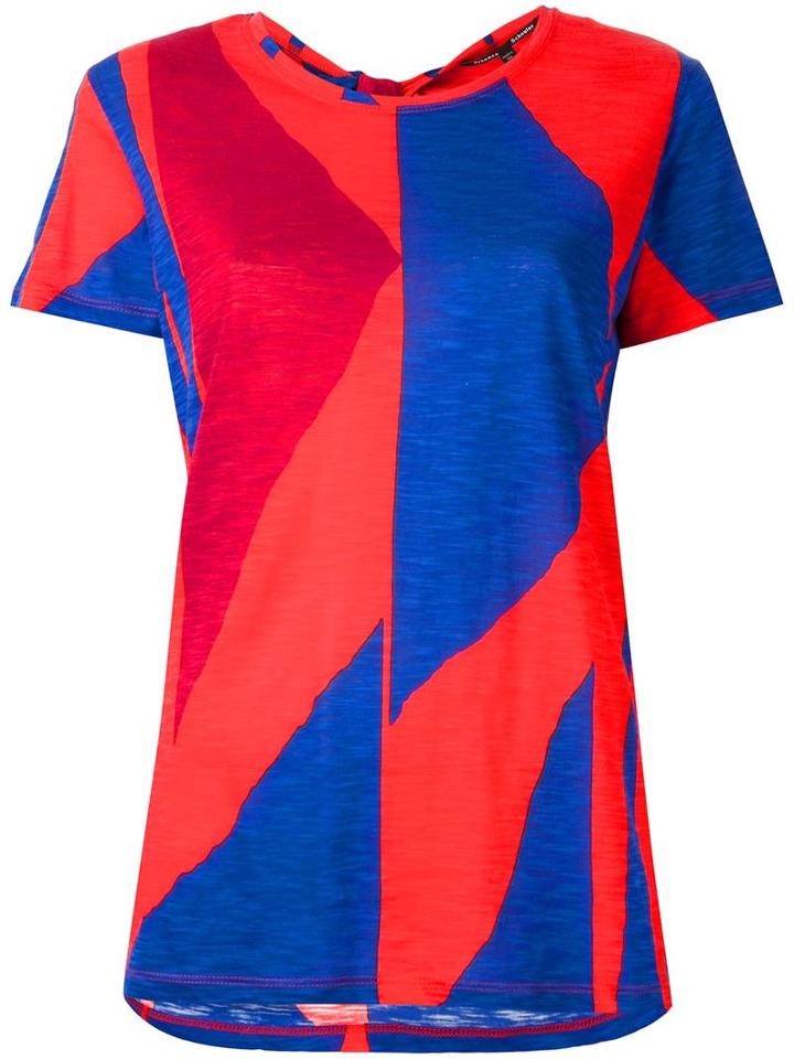 Proenza Schouler Geometric Print T-shirt, Women's, Size: Medium, Blue, Cotton
