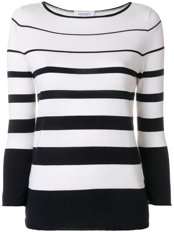 Snobby Sheep Striped Sweater - White