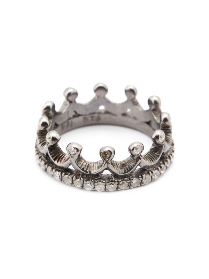 Loree Rodkin Diamond Crown Mid Finger Ring, Women's, Size: 3 3/4, Metallic