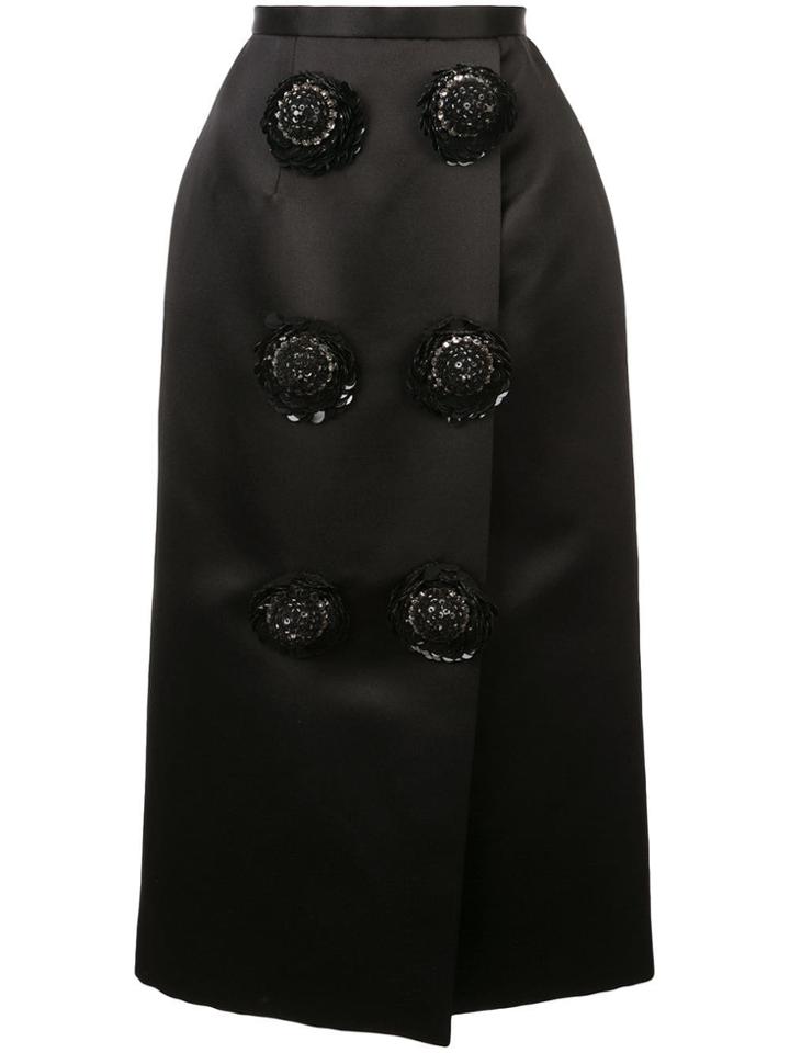 Christopher Kane Sequin Button Skirt - Black