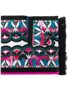 Emilio Pucci Colour-block Geometric Scarf - Purple