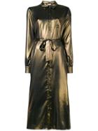Twin-set Belted Shirt Dress - Metallic