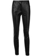 Plein Sud Snakeskin Effect Skinny Trousers - Black