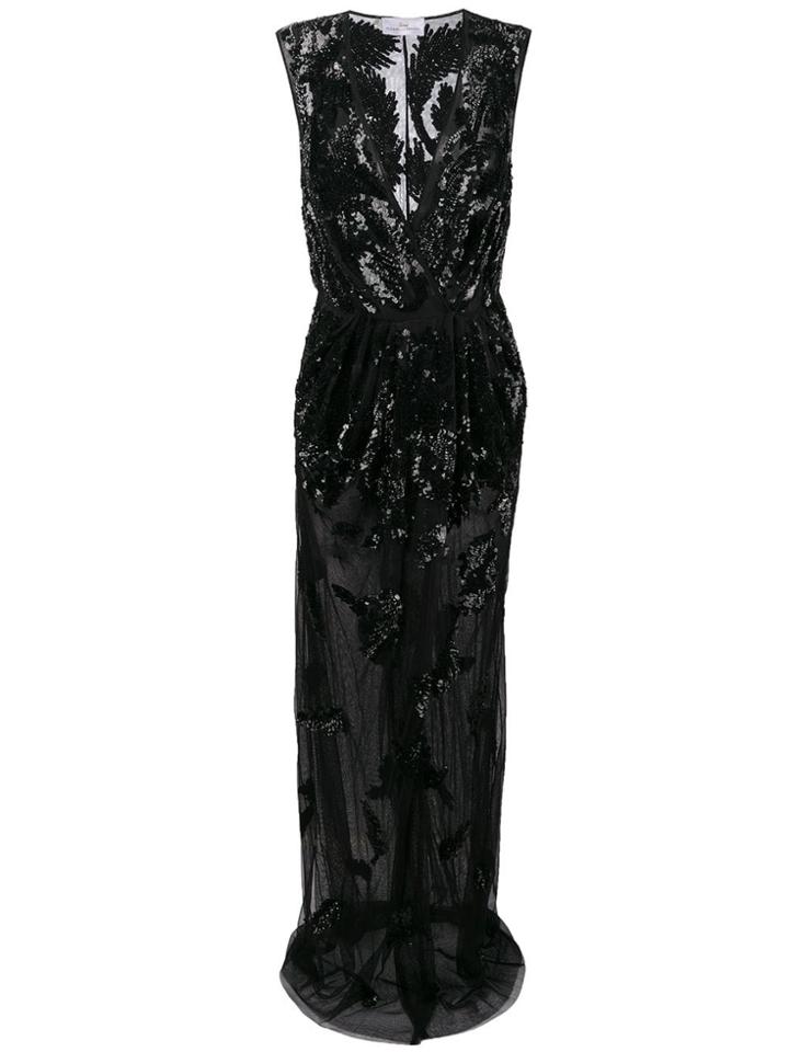 Elisabetta Franchi Long Sequin Gown - Black