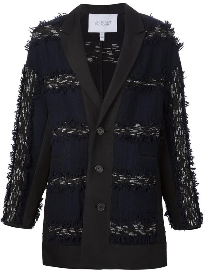 Derek Lam 10 Crosby Panelled Frayed Edge Jacket