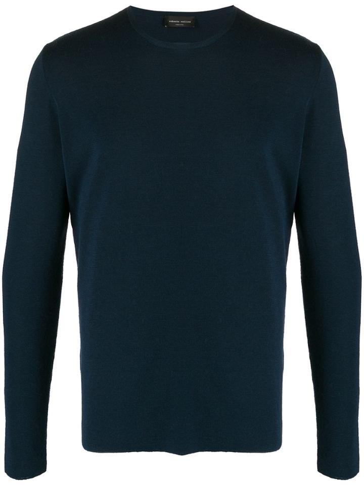 Roberto Collina Soft Knit Crew Neck Jumper - Blue