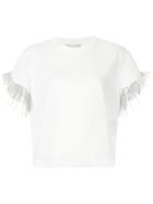 Kolor Tulle Sleeves T-shirt - White