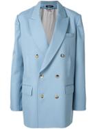 Undercover Contrast Double-breasted Blazer - Blue
