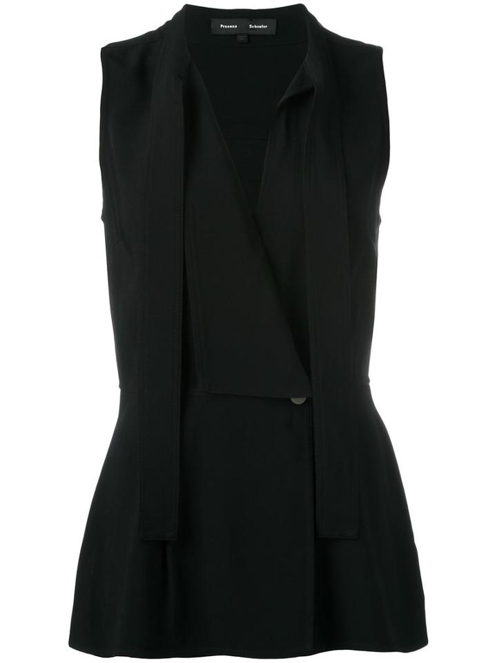 Sleeveless Wrap Top, Women's, Size: 6, Black, Acetate/viscose, Proenza Schouler