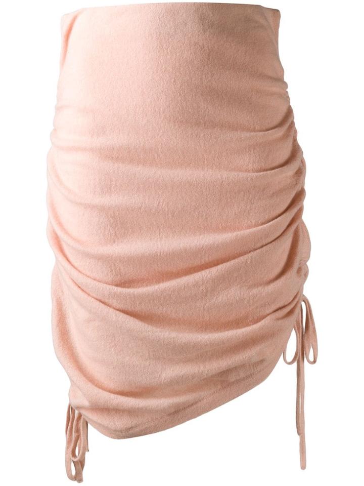 Laneus Knitted Draped Skirt - Pink