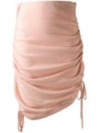 Laneus Knitted Draped Skirt - Pink